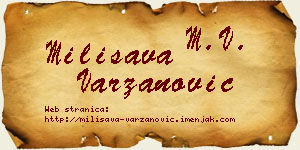 Milisava Varzanović vizit kartica